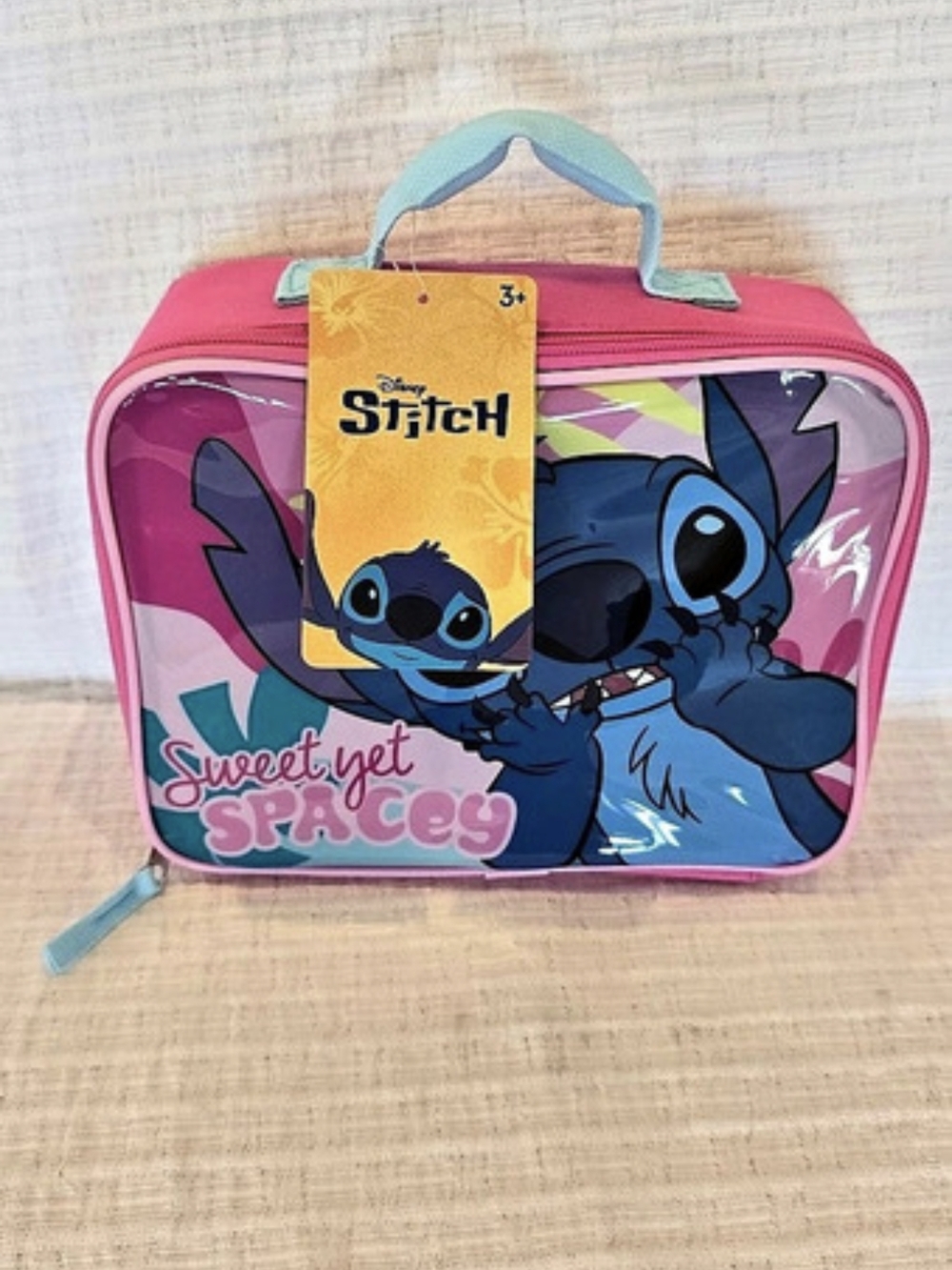 Disney Stitch Sweet Yet Spacey Insulated Lunch Bag Pink & Blue